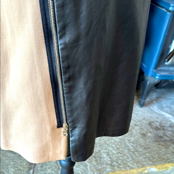 3.1 Phillip Lim Asymmetrical Tromp L’oeil Layered Wool & Leather Biker Dress - Picture 8 of 16